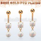 mroopb rose gold steel belly banana w opal 8mm opal ball