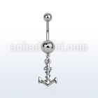 msd699 316l steel belly banana w plain anchor w rope design
