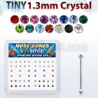 nb6mx box w silver nose bones 1.25mm crystal tops