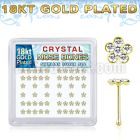nbflbxcg 18k gold plated silver nose bones clear flower