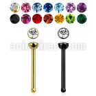 nbst20 anodized 316l steel nose bone w round crystal top