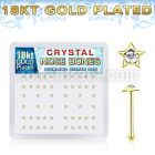 nbstxcg 18k gold plated silver nose bones clear star