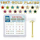 nbstxmg 18k gold plated silver nose bones color star