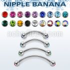npbnjb5 surgical steel nipple banana 5mm bezel set balls
