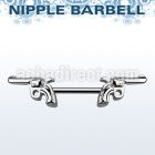 npsh10 316l steel nipple barbell w two pistols