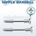 npsh5 316l steel nipple barbell w cross screw top screw tip