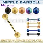 nptfo5 anodized steel nipple barbell w 5mm frosted steel balls
