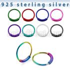 ns02bl color plated silver endless nose hoop with diameter 10mm