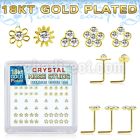 nsbxm7cg 18kt gold plated silver nose studs mixed flower 52