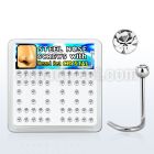 nscb25xc box of 316l steel nose screws w 2 5mm clear crystal