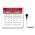 nskbbx box of silver nose studs with 1 5mm black plated ball