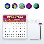 nsmabm silver nose studs with 1 4 1 5 1 8mm assorted crystals
