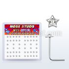 nsstxc box of silver nose studs with star top w center crystal