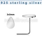 nsvdr 925 sterling silver nose stud teardrop shaped top