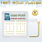 nsx18b2 box of gold silver nose studs w 2mm ball shaped top