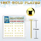 nymx3rg 18k gold plated silver bend it nose stud w 2mm round top