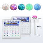 nyo25 box w 36 silver bend it nose studs w 2.5mm opals glued