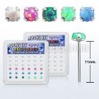 nypo25 box w 36 pc of silver bend it nose studs w 2.5mm opals