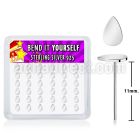 nyvdr36 925 sterling silver nose studs teardrop shaped tops