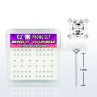 nyzbqc silver bend it nose studs w square clear prong cz