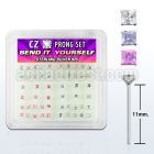 nyzbqm box of silver bend it nose studs w 2mm square prong cz