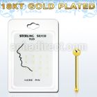 p18kgb pack of 18k gold silver nose bones with 1 5mm ball top