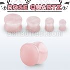 pgscc rose quartz double flared stone plug