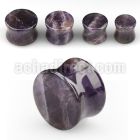 pgsff amethyst double flared stone plug size 4mm 16mm