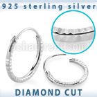 phoca pair of 925 sterling silver hoop earrings diamond cut