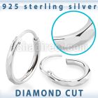 pholb pair hoop earrings round tube diamond cut