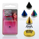 pktg3 magnetic non piercing anodized cone shaped tragus stud
