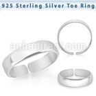 pt527 silver adjustable toe ring plain