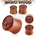 pwsbud sawo wood plug with hand carved buddha image