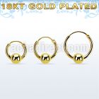 rgbcr14m 18k gold silver ball closure earrings, 14g 5mm ball