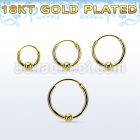 rgbcr16s 18k gold silver ball closure earrings, 16g 3mm ball