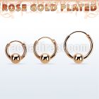 rsbcr14m 18k rose gold silver ball closure earrings, 14g 5mm ball