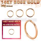 rsel20 solid 14kt rose gold seamless ring, 20g (0.8mm)