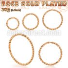 rsselw20 rose gold plated silver seamless ring 20g twisted