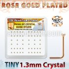 rssp6xc box w rose gold plated silver nose stud w 1 25mm crystal