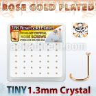 rswp6xc rose gold plated silver nose screws w set 1.25mm crystal