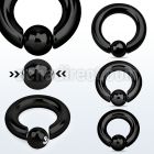 sbcrt4 black 316l steel loaded ball closure ring 4g w 8mm ball