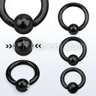 sbcrt8 black 316l steel spring ball closure ring 8g w 8mm ball 