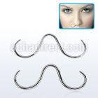 sepm surgical steel septum retainer in mustache shape