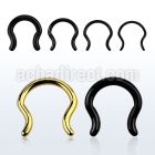 septd black pvd 316l steel septum retainer in an outward bell