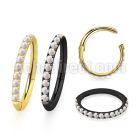 sgsh10opt pvd steel hinged segment ring 16g outward opals