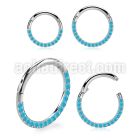 sgsh11tq steel hinged segment ring 16g side cnc turquoise