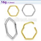 sgsh13 steel hinged segment ring 16g hexagon shape