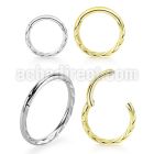 sgsh19 316l steel hinged segment ring diamond cut design