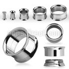 shp polished threaded 316l steel double flared flesh tunnel