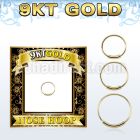 solid 9k gold endless nose hoop, 22g (0.6mm)
